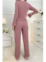 Geniş Fitilli Uzun Kollu Fırfırlı Kadın Pijama Takımı Bella Notte 7153 farklı açı