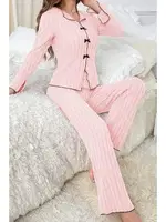 Pembe Uzun Kollu Pamuklu Pijama Takımı Bella Notte 7103 Pembe görsel 4