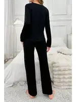 Siyah Uzun Kollu Pijama Takımı Bella Notte 7177 Siyah görsel 6