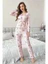 Fiyonk Desenli Uzun Kollu Kadın Pijama Takımı Bella Notte 7195