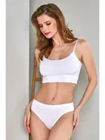 Düz Renk Kadın Bikini Külot 12'li Berrak 11554 Beyaz