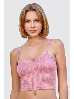 Berrak İp Askılı Kadın Crop Atlet Berrak 7023