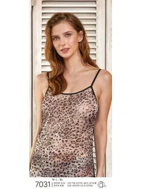 Berrak Leopar Desenli İp Askılı Kadın Atlet Berrak 7031