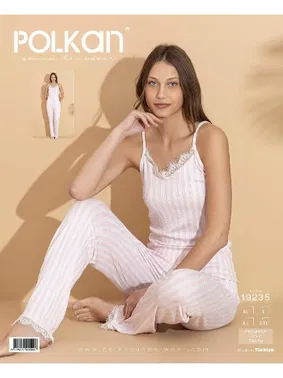 Polkan Beyaz Dantel Askılı Pegasus Pijama Takım Polkan 19235