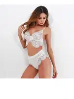 Beyaz Dantel Kenarlı Transparan Seksi Sütyen Takım SHE 2031 Siyah farklı açı