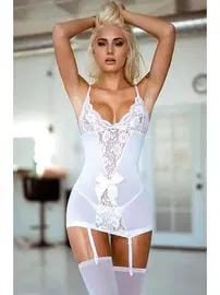 SHE Beyaz Dantel Midi Jartiyer Takım SHE 2025