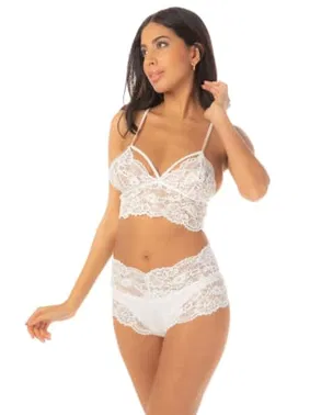 Loomerie Beyaz Dantel Seksi Kadın Büstiyer Takım Loomerie 821