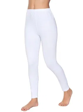 Gümüş Beyaz Likralı Düz Uzun Kadın Tayt Gümüş 3103