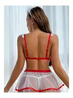 Beyaz Tül Etekli Seksi Hemşire Kostüm For Dreams 8618 detay görünüm