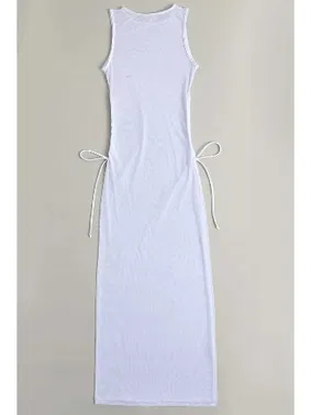 Angelsin Beyaz Tül Pareo Siyah Plaj Elbisesi Angelsin MS 4402 - Alternatif Görünüm