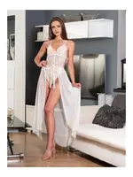 Beyaz Tül Sırt Dekolteli Babydoll Fantezi Gecelik Nathalie 7858 Beyaz