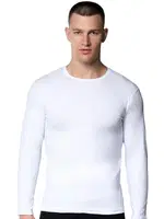 Beyaz Uzun Kollu Likralı Erkek Fanila Atlet Gümüş 4022 Beyaz