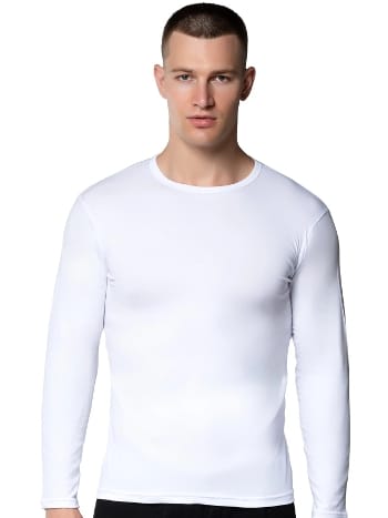 Beyaz Uzun Kollu Likralı Erkek Fanila Atlet Gümüş 4022