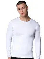 Beyaz Uzun Kollu Likralı Erkek Fanila Atlet Gümüş 4022 Beyaz detay görünüm