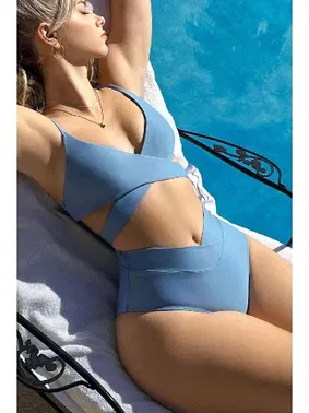 Angelsin Bikini Altı - V Kesim Mavi Angelsin MS 43298 - Alternatif Görünüm