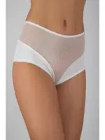 Tranasparan Yüksek Bel Bikini Kadın Külot 923 Ekru