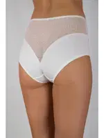 Tranasparan Yüksek Bel Bikini Kadın Külot 923 Ekru detay görünüm