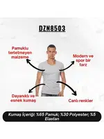 Gri Bisiklet Yaka Erkek T-Shirt Darkzone 8503 Görsel farklı açı