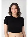 Bisiklet Yaka Modal Kısa Kollu Kadın Crop Confeo C801-021