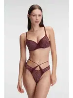 Bordo Dantelli Sütyen String Takım Anıl 4839 Vişne