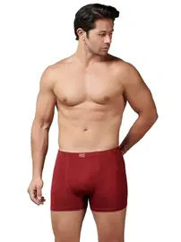 Gümüş Bordo Elastan Modal Erkek Boxer Gümüş 7009 