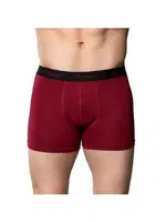 Bordo Likralı Bel Lastikli Pamuklu Erkek Boxer Gümüş 3074 Bordo detay görünüm