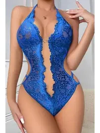 missisX Boyundan Bağlamalı Dantel Kalpli Fantazi Babydoll MissisX 609