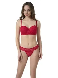 Büşra Desteksiz Balenli Dantelli Kadın Sütyen Takım Büşra 805