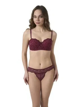 Büşra Desteksiz Balenli Dantelli Kadın Sütyen Takım Büşra 805 - Alternatif Görünüm