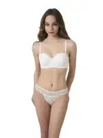 Desteksiz Balenli Dantelli Kadın Sütyen Takım Büşra 805 Ekru farklı açı