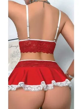 NightLight Büstiyerli Kırmızı Dantelli Jartiyer Takım NightLight 7047-1 - Alternatif Görünüm