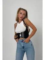 Büstiyer Kemer Boyundan Askılı Vucut Aksesuarı missisX 3490 Siyah