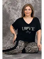 Büyük Beden Anne Pijama Takımı Lady 10954 görsel 4