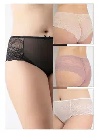 Confeo Büyük Beden Dantelli Bikini 4lü Paket Confeo C804-516