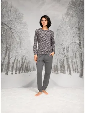 Doreanse Büyük Beden Desenli Yuvarlak Yaka T-shirt Cepli Pantolon Takım Doreanse 26K4100P