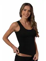 Büyük Beden Kalın Askılı Bambu Kadın Atlet Qen 701-B Siyah detay görünüm