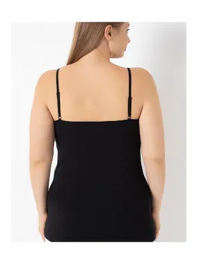 Confeo Büyük Beden Likralı Tüllü İp Askılı Kadın Atlet Confeo C801-004 - Alternatif Görünüm