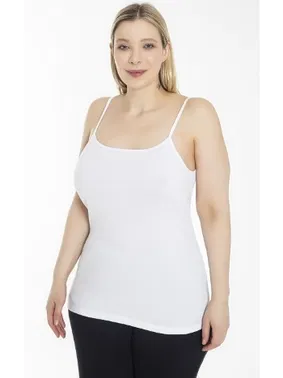 Öztaş Büyük Beden Ribana İnce Askılı Kadın Atlet Öztaş 2031-A - Alternatif Görünüm