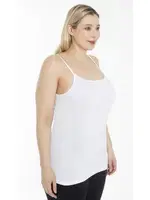 Büyük Beden Ribana İnce Askılı Kadın Atlet Öztaş 2031-A Beyaz görsel 5