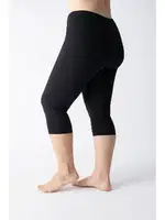 Büyük Beden Siyah Modal Kapri Kadın Tayt Kadın C801-506 Siyah farklı açı