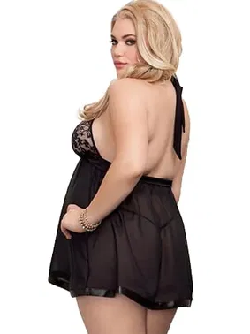 SHE Büyük Beden Tül Dantel Fantezi Erotik Gecelik SHE 2040 - Alternatif Görünüm