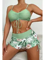 Büzgü Ayarlı Baskılı Bikini Takımı Angelsin MS 4388 Yeşil Yeşil farklı açı