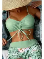 Büzgü Ayarlı Bikini Üstü Angelsin MS43889 Yeşil Yeşil