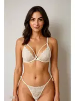 Çapraz Askılı Dantel Sütyen Seti Venlisa V1703 Beyaz detay görünüm