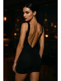 Venlisa Çapraz Yaka Büzgü Detaylı Mini Elbise Venlisa V9400