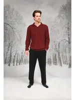 Cepli Gömlek Yaka Uzun Kollu Erkek Pijama Takım Doreanse 26K4590 Bordo