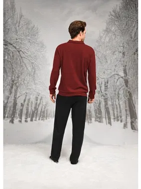 Doreanse Cepli Gömlek Yaka Uzun Kollu Erkek Pijama Takım Doreanse 26K4590 - Alternatif Görünüm