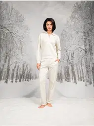 Doreanse Cepli Pantolon Gömlek Yaka Kadın T-shirt Takım Doreanse 26K4101