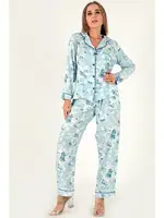 Çiçek Baskılı Uzun Kollu Kadın Pijama Takım DoReMi 002-000087