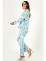 Çiçek Baskılı Uzun Kollu Kadın Pijama Takım DoReMi 002-000087 görsel 4